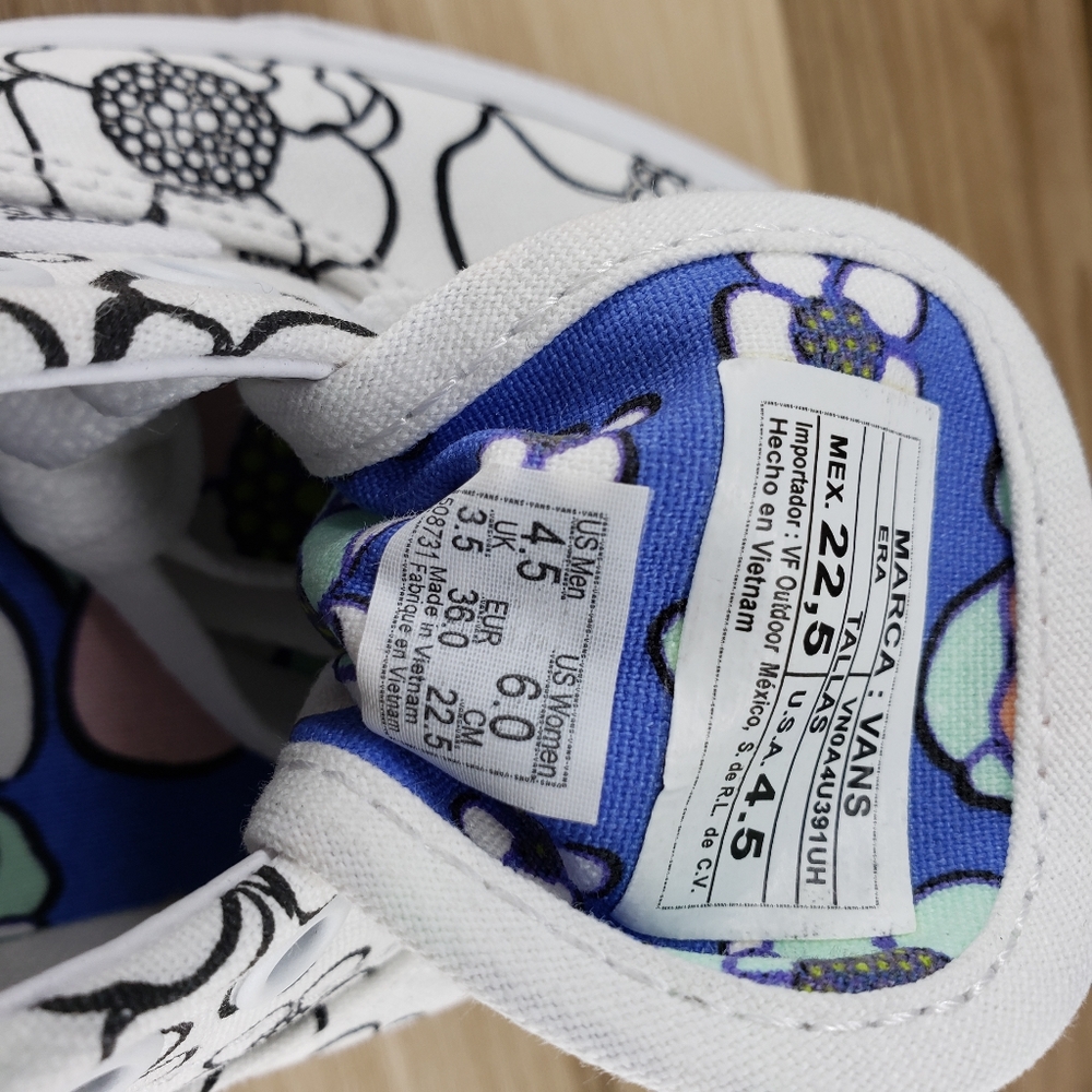 VANS ERA U-color Floral White Low Top Sneakers - Picture 10 of 11